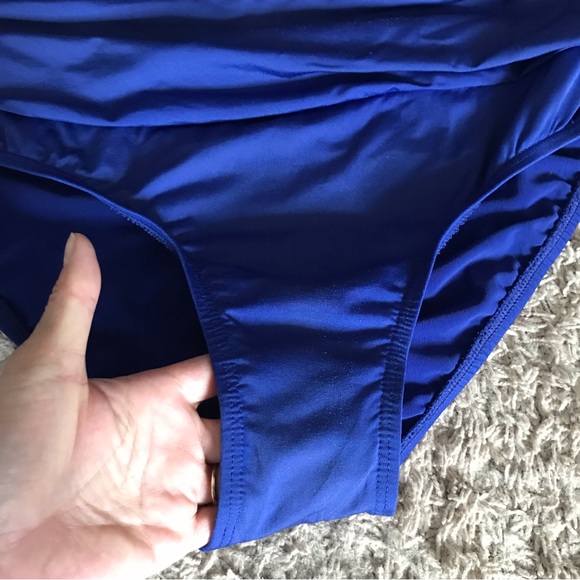 Jantzen Royal Blue 1-pc Bathing Swimsuit Body Slimming tummy control Size 12 - Picture 5 of 16